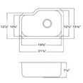 thumbnail image 2 of Whitehaus Noah's Collection Brushed Stainless Steel Single Bowl Undermount Sink, 2 of 2
