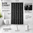 thumbnail image 3 of Stone Texture Silver Foil Shower Curtain, 72" Thickened Waterproof Bathroom Partition, Modern Home Decor Curtain for Tub & Shower Stall, Rust Proof Grommets​, Black, 3 of 7