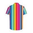 thumbnail image 5 of ZCFZJW Mens Summer Short Sleeve Button Down T-Shirts Casual Colorful Striped Print Hawaiian Tees Tops Loose Fit Collared Beach Shirts Multicolor#04 S, 5 of 5