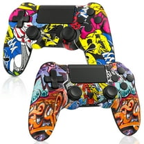 2 Pack Wireless Controller for P4, Bonadget Wireless Gamepad Compatible with P4/ Pro/Slim,P4 Remote Built-in 1000mAh Battery with Turbo/ Dual Vibration/6-Axis Motion Sensor