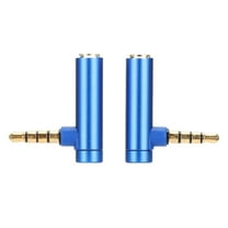 2PCS 3.5mm Male to Female Audio Adapter Right Angle Stereo Headphone Cable Jack Plug