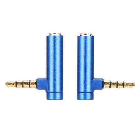 2PCS 3.5mm Male to Female Audio Adapter Right Angle Stereo Headphone Cable Jack Plug