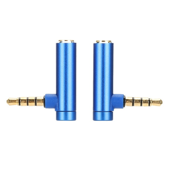 2PCS 3.5mm Male to Female Audio Adapter Right Angle Stereo Headphone Cable Jack Plug