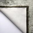 thumbnail image 3 of Soft Fluffy Faux Fox Fur Decorative Rug, Home Decor Rectangle 2 x 3 Feet, Green White, 1 Pack, 3 of 4