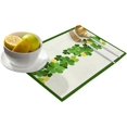 thumbnail image 2 of St. Patrick''s Day Lucky Clover Indoor Placemats Set of 6, Green Shamrock, Non-Slip/Wipe Clean Linen Dining Table Mat Set, Heat-Resistant Table Liner For Holiday/Party/Outdoor, Table Decoration, 2 of 6