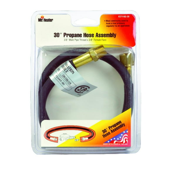 Mr. Heater 3/8 in. Dia. x 3/8 in. Dia. x 30 in. LP Brass/Plastic Hose Assembly