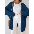 thumbnail image 2 of SURJDE Women's Long Batwing Sleeve Open Front Chunky Knit Cardigan Sweater, 2 of 7