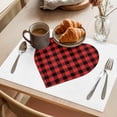 thumbnail image 3 of Valentine's Day Placemats Set of 12, Red Plaid Love Heart Non-Slip Place Mats Washable Table Mats for Kitchen Dining Table Decorations Indoor/Outdoor, 3 of 9