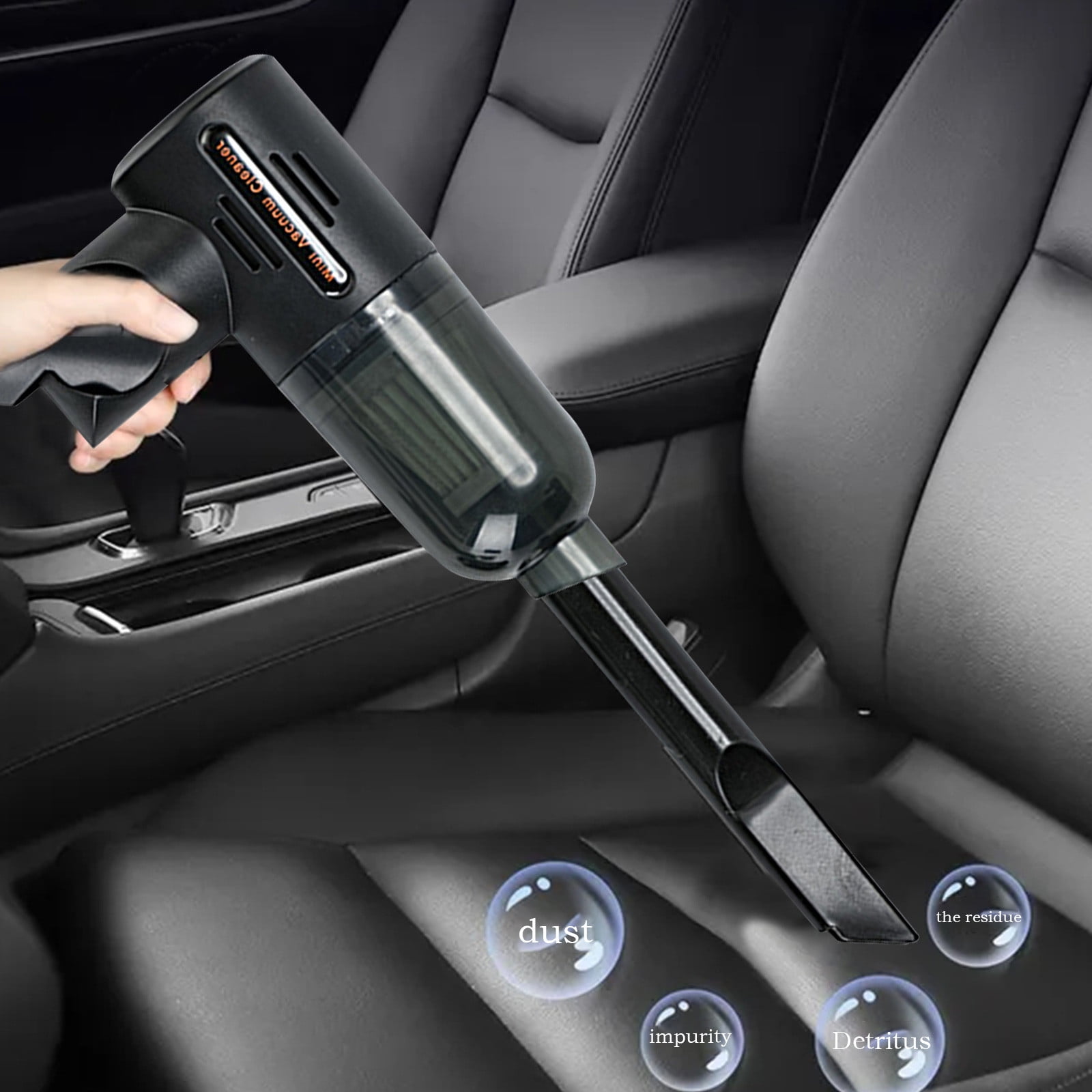 Car Vacuum Cleaner, 12V Handheld Vacuum with LED Light and 2 Attachments for Car Cleaning