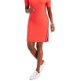 thumbnail image 3 of Tommy Hilfiger Women's Solid Ribbed Puff Sleeve Dress Red Size X-Small, 3 of 3