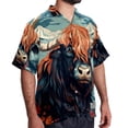 thumbnail image 2 of Yak Men's Short Sleeve Hawaiian Print Button Down Beach Shirt, 2 of 6