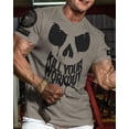 thumbnail image 2 of Gymish Kill Your Workout Shirt for Men – Funny Gym T-Shirt, Motivational Lifting Tee, Athletic Gym Wear, Warm Grey with Sleeve Logo, Small, 2 of 6