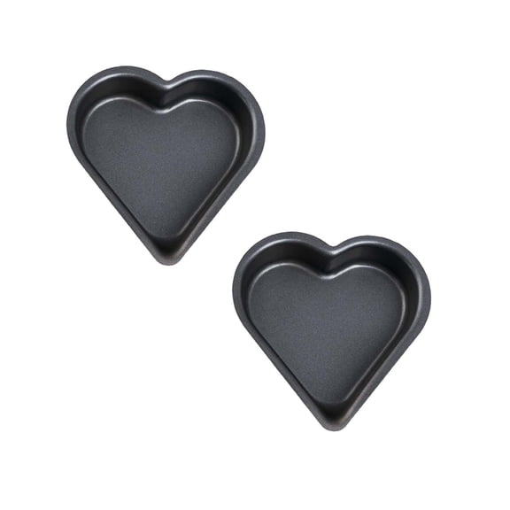 2Pcs 4in Kids Baking Compatible Easy | Pan Nonstick Steel Oven Pans With For Girls Or Boys Mini Cake Non Stick Heart Round Square Cartoon Pattern Baking Tools Small Cake Mould Biscuit Moulds