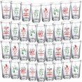 thumbnail image 1 of wonima02 35 Pcs Christmas Cup 1.2 oz Santa Let's Get Elfed up Glass Set Stemless Acrylic Christmas Funny Cups for holiday Party Favor Night Club Drinking Gifts Supplies, 1 of 1