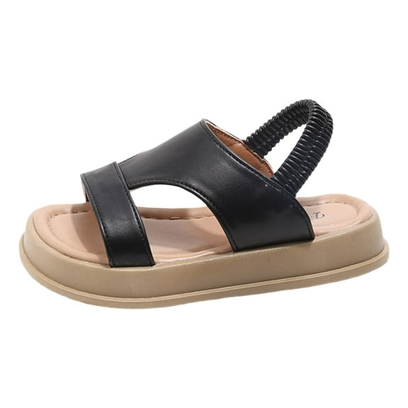 Gubotare Girls Sandals Big Kid Kids Girls Toddler Garden Shoes Cartoon Beach Pool Kids Sandals Size 11 (Black,Little Kids 11)