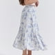 thumbnail image 5 of Falda Larga Falda básica con estampado floral Dobladillo con volantes Media pantorrilla Traje diario (Azul M) Ygjytge para Mujer Azul T 3EG, 5 of 7
