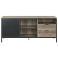 thumbnail image 3 of TV Stand with Metal Frame Rustic Oak Brown and Black - Saltoro Sherpi, 3 of 6
