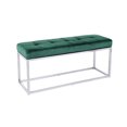 thumbnail image 3 of Heavenly Collection Banc en Velours Vert avec Base en Métal – Banc Rembourré Moderne pour Entrée, Chambre ou Salon, 3 of 3