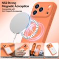 thumbnail image 2 of Funda de Silicona Premium, Forro de Microfibra, a Prueba de Golpes, para iPhone 17 Pro Max 6.9", Naranja Brillante, 2 of 7
