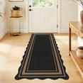 thumbnail image 5 of MeyJey 2'x5' Runner Rug for Hallway, Washable Kitchen Rugs Non Slip Solid Tan Jute Scalloped Indoor Carpet for Entryway Laundry Room Floor Mats, 5 of 8