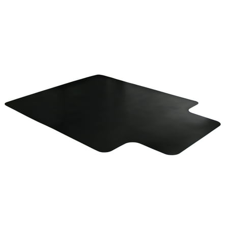 Advantagemat® Black Vinyl Lipped Chair Mat for Hard Floor - 45 x 53