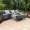 thumbnail image 3 of SAFAVIEH Courtyard Finian Distressed Geometric Indoor/Outdoor Area Rug Mocha/Light Beige, 8' x 11', 3 of 9