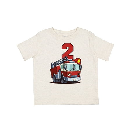 

Inktastic 2nd Birthday Fire Truck Gift Toddler Boy or Toddler Girl T-Shirt
