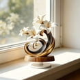 thumbnail image 4 of CaiYueKe Acrylic Rotating Flower Decor with Base Artistic Lily Decoration Modern Floral Home Decor Accent for Tabletop Shelf Living Room Office Decorative Ornament Gift Idea, 4 of 6