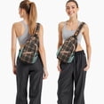 thumbnail image 3 of Moroccan Checkered Print Sling Backpack, Lightweight Travel Crossbody Bag with Retro Plaid and Abstract Geometric Pattern for Stylish Daily Use, 3 of 6