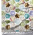 thumbnail image 1 of Soimoi Georgette Viscose Fabric Geometric & Leaves Patchwork Print Fabric by The Yard 42 Inch Wide, 1 of 3
