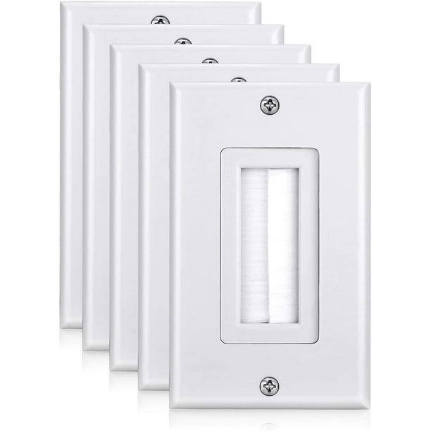 5 Pack Brush Wall Plate 1Gang Wall Plate Brush Style Opening Pass