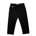 thumbnail image 4 of Pantalones vaqueros con bordado de retrato de dibujos animados estilo hip hop estilo retro americano Y2k, holgados, de cintura alta, negros, rectos y de pierna ancha para mujer, 4 of 4