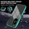 thumbnail image 3 of Compatible with Oppo Reno 10 Pro Case with Built-in Privacy Glass Screen Protector, Ultra Slim Oppo Reno 10 Pro Phone Case Clear for Women Men Shockproof Protective Cover (Green), 3 of 14