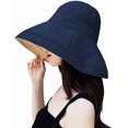 thumbnail image 1 of czcpp-Women Sun Hat Reversible Wide Brim Summer Beach Hat Foldable Gardening Hat Sun Cap Chin Strap, 1 of 4