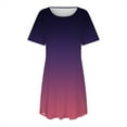 thumbnail image 5 of Yuncity Womens Nightgowns Short Sleeve Gradient Printing Sleepshirt Scoopneck Cute Nightdress Comfy Dress Pajamas Pjs Loungewear Soft S-Xxl, 5 of 6