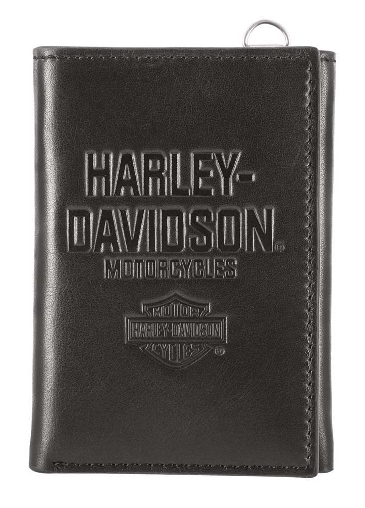 HarleyDavidson Men's Legendary Leather TriFold Wallet w/ RFID