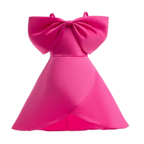 Flower Girl Bowknot Dress Off Shoulder Wedding Birthday Ball Gown 3-9Y