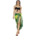 thumbnail image 3 of HAPPY BAY Women's Beach Bikini Swimwear Swim Cover up Wrap Bathing suit Summer Wraps Swimsuit Beachwear Sarong Coverups Skirts for Women One Size Shamrock Green, Tie Dye, 3 of 5