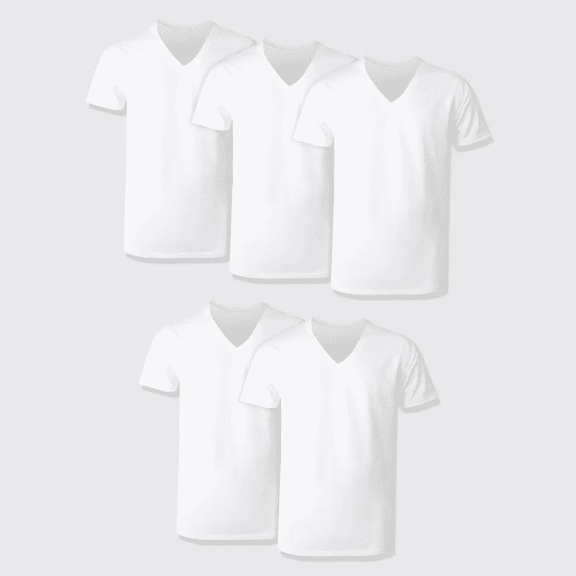 Hanes Premium Men's Short Sleeve V-Neck T-Shirt 5pk - White, XXL