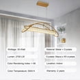 thumbnail image 6 of LNC Cardoon 1-Lights 39.4" Luxury and Glam Linear Crystal Integrated LED Kitchen Island Lights, Gold, 6 of 19