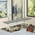 thumbnail image 2 of Pemberly Row Contemporary X-Style 15x72" Wood Dining Bench in White/Gray, 2 of 5