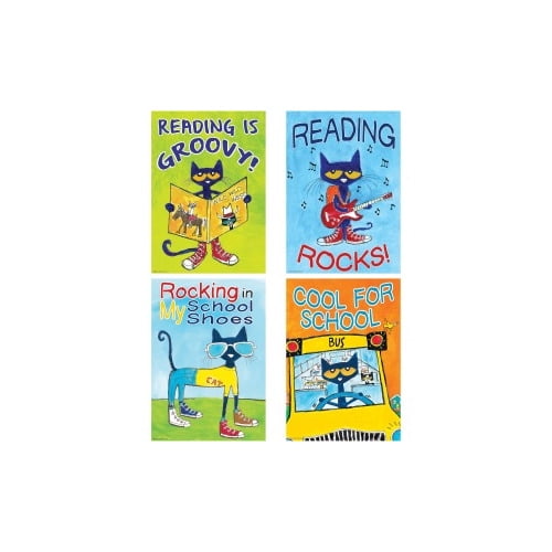 Teacher Created Resources Pete the Cat Posters Set "Reading is Groovy!, Reading Rocks!, Rocking