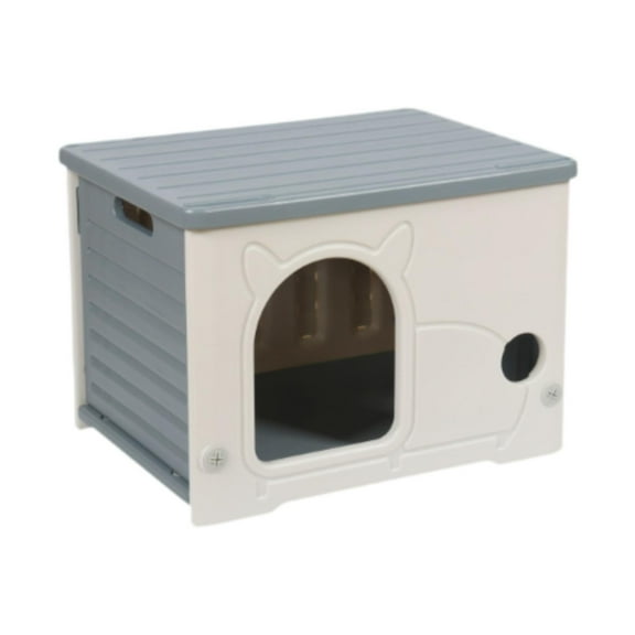 yotijay Stray Cats Shelter Feral Cats House for Small Animals Outdoor Indoor gray