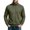 Army Green, variant on Men's Stand Collar Quilted Full Zip Jacket, Long Sleeve Diamond Pattern Casual Coat with Side Pockets and Ribbed Cuffs for Spring Fall Wear