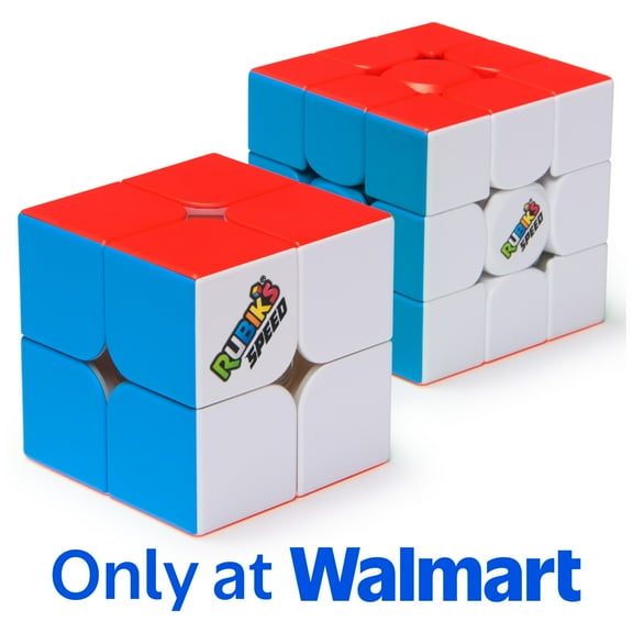 Rubik’s, 3x3 Magnetic Speed Cube & 2x2 Speed Cube 2-pack, Puzzle Cube for Ages 8 and up