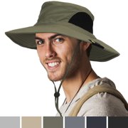 SUN CUBE Premium Boonie Hat | Wide Brim Adjustable Chin Strap | Outdoor Fishing, Hiking, Safari, Summer Bucket Hat | UPF 50+ Sun Protection | Packable Breathable Men, Women Mesh Hat Image 1 of 8