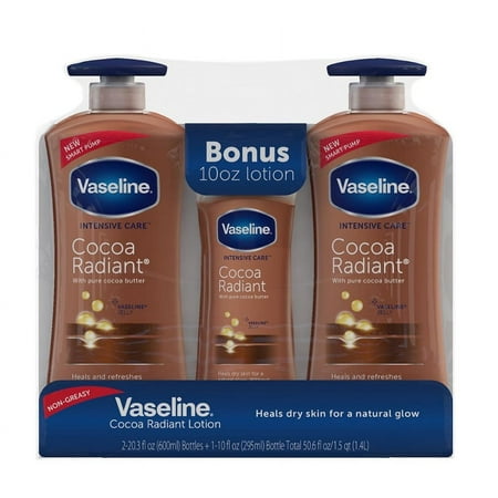 Vaseline Intensive Repair Cocoa Radiant Body Lotion, 2 pk./20.3 fl. oz. with Bonus Bottle, 10 oz.