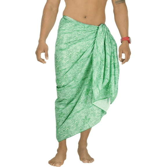HAPPY BAY Men's Swim Trunk Swimsuits Sarong Pareo Beach Wrap One Size Fern, Palm Tree Summer Vacation Party