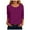 Dark Purple, variant on yueewhu 3/4 Length Sleeve Womens Tops Summer Loose Solid Crewneck T Shirts Casual Three Quarter Length Dressy Blouses (Green, M)