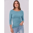 thumbnail image 3 of ANRABESS Womens 3/4 Long Sleeve Tops Ribbed Knit Slim Fitted Shirts Basic Tee Fall Outfits 2026 Fashion Y2K Clothes Sky Small, 3 of 12